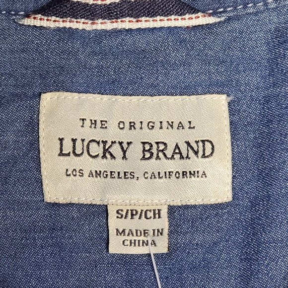 Lucky Brand Chambray Shirt Size Small Blue - Picture 7 of 7
